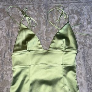 Wilfred green satin dress